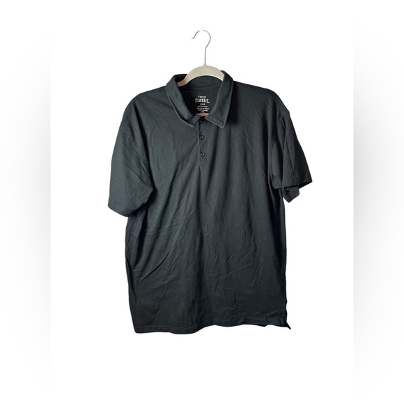 True Classic Black Polo Shirt Men’s XL Cotton Blend - Picture 1 of 3